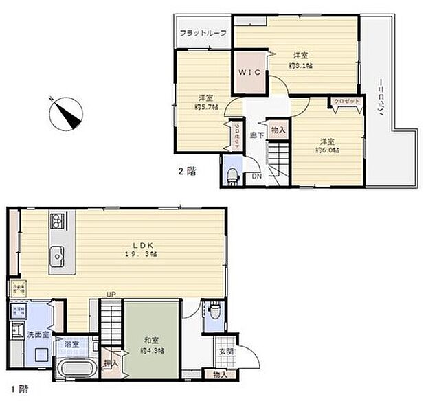 価格4900万円、4LDK、土地面積133.76m2、建物面積102.26m2