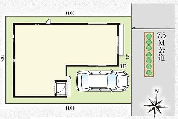 ☆全体区画図☆
カースペースございます。
前面道路広く、開放感のある立地です♪
