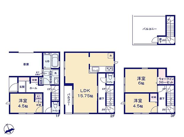 (１号棟)、価格5290万円、3LDK、土地面積60.59m2、建物面積100.84m2