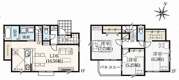 (２号棟)、価格4249万円、3LDK、土地面積90.73m2、建物面積89.79m2