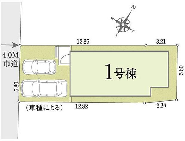 ☆全体区画図☆
カースペース並列２台可能です。