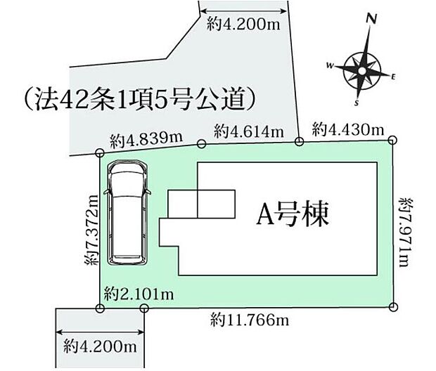 ☆全体区画図☆
カースペースございます。
全室南向きのため採光良好です♪