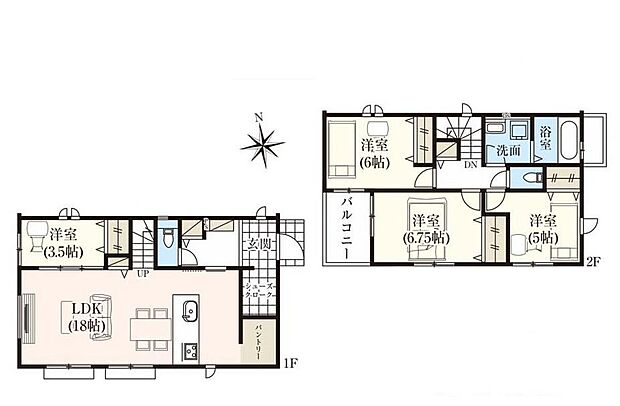 (1号棟)、価格6380万円、4LDK、土地面積131.26m2、建物面積99.37m2