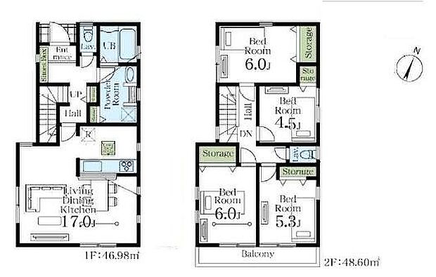 (6号棟)、価格4080万円、4LDK、土地面積109.66m2、建物面積95.58m2