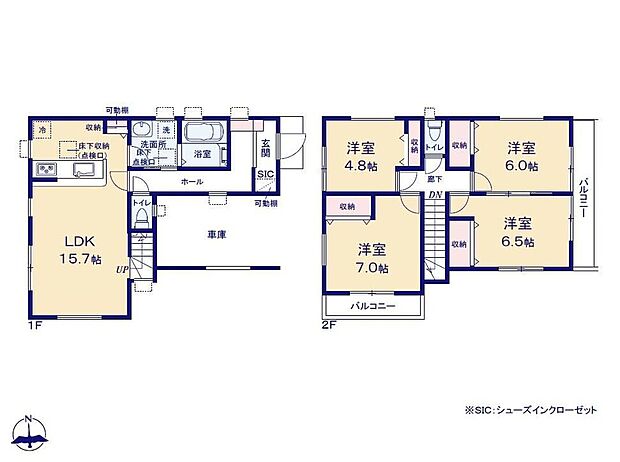 (１号棟)、価格2390万円、4LDK、土地面積106.77m2、建物面積107.72m2 