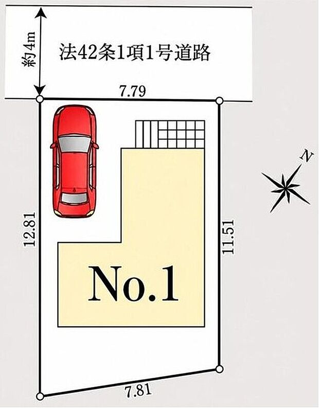 ☆区画図☆
前面道路は車通りが多くないので、お車の出し入れもラクラクです♪
嬉しいコンクリート仕上げのカースペース。雨の日も足元を気にせず外出できます。
