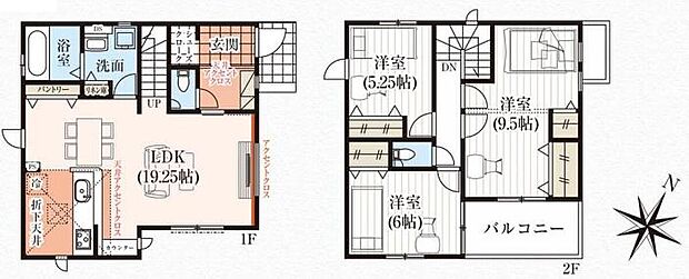 【3LDK】出来立てのお料理の乗ったお皿も運びやすいキッチン横のダイニングが◎
対面式キッチンで、LDK全体を見渡しながらお料理できます♪