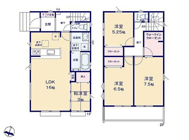 【4LDK】○南西向きで陽当り良好
・家族のコミュニケーションを重視した対面キッチンプラン
・水回り集中動線で家事もスイスイはかどります
