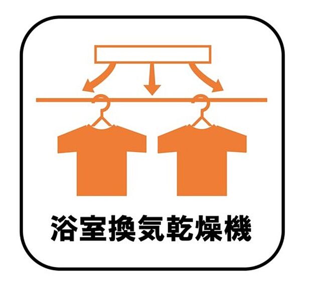 【【浴室換気乾燥機】】雨の日や冬場のお洗濯に嬉しい装備。洗濯物を乾かすだけでなく、入浴後に換気機能で湿気を排出できるためカビの防止にもなります。