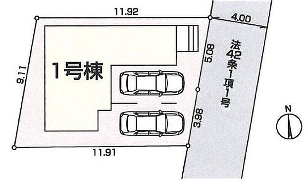【全体区画図】カースペース2台ございます。