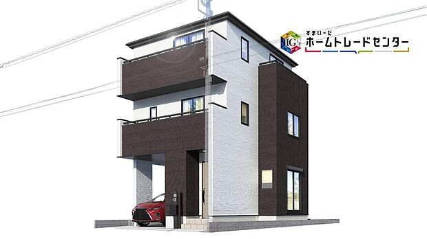 【完成予想図(外観)】洗練されたデザインのお洒落なお住まいです。
従来の省エネ住宅よりも優れたＺＥＨ水準の快適住宅。