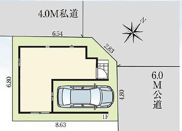 【全体区画図】ビルトインガレージございます。