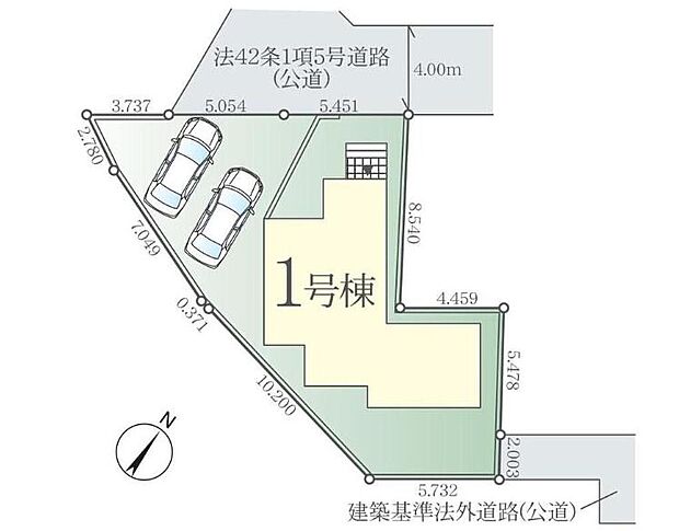 【全体区画図】カースペース並列2台可能です♪