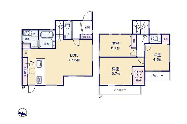 【3LDK】○17.5帖のリビングは開放感溢れる折上天井採用♪
○家事を手助けする食洗機・浄水器付対面キッチン!
○キッチンパントリーやWICなど収納豊富でお部屋スッキリ☆