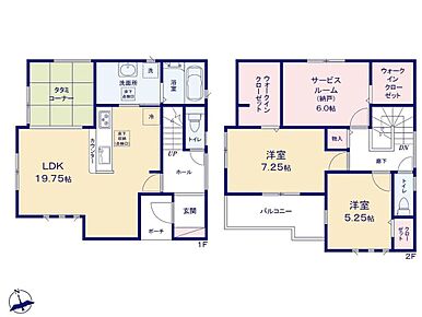 開放感溢れる19，75帖LDK×洋室2室×リビングに隣接するタタミコーナー×洋室としてもご使用いただける窓付きの納戸☆ＷＩＣ2か所完備♪ 