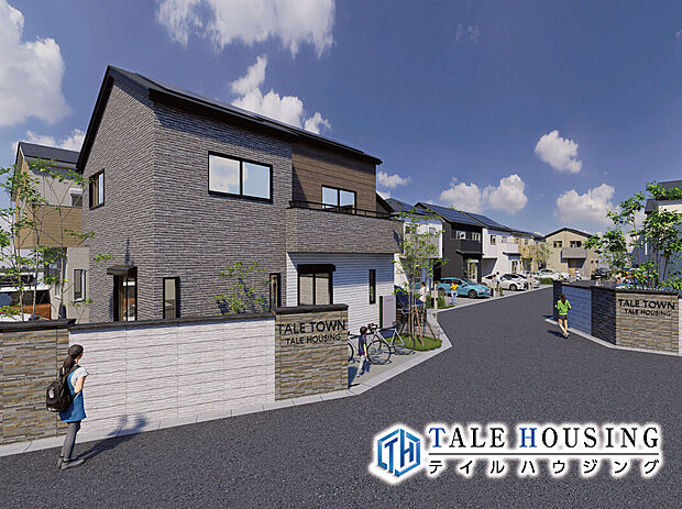 武蔵野線「船橋法典」駅徒歩圏の緑あふれる閑静な住宅街に全24邸分譲。陽当りの良い大型分譲地です!(イメージパース)