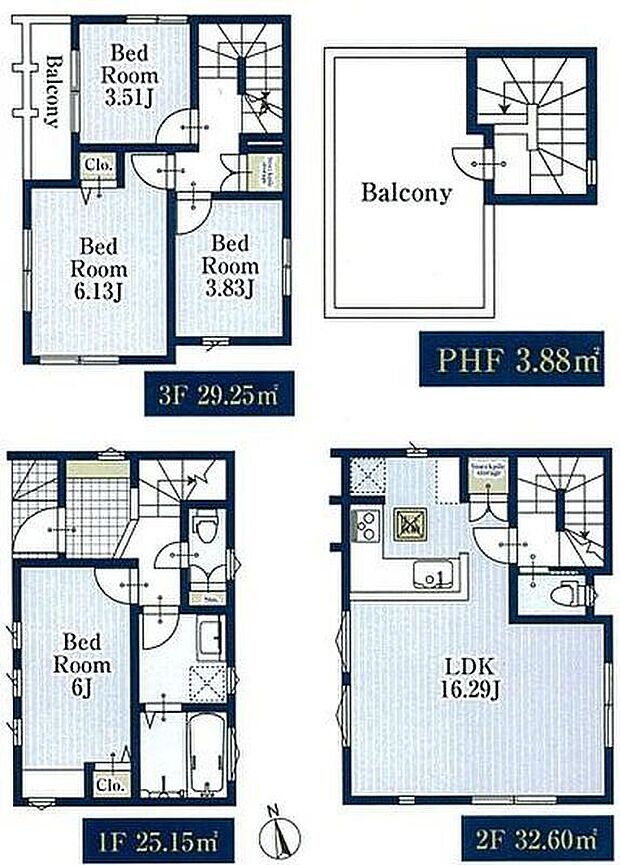 (1号棟)、価格6180万円、4LDK、土地面積55.81m2、建物面積90.88m2