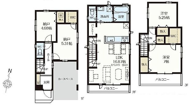 (B号棟)、価格5890万円、2LDK+2S、土地面積65.76m2、建物面積100.81m2