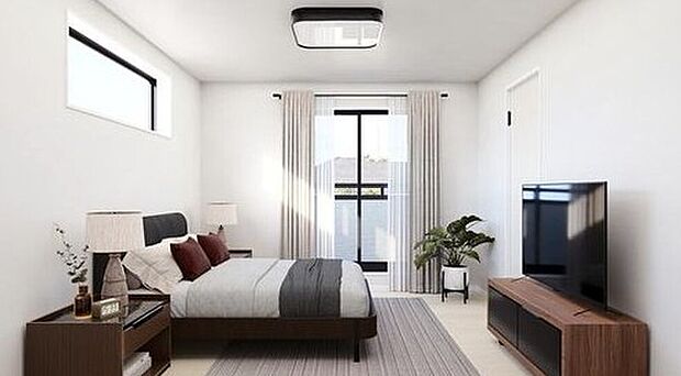 ☆Bedroom☆
2面採光を確保した明るい室内は、風通しも良く、大変居心地の良い空間となっております。爽やかな風を感じて起きる朝は、快適生活の始まりに！