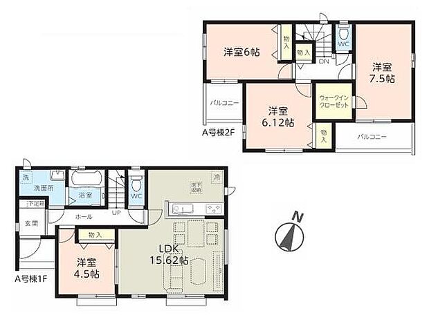 (A号棟)、価格4690万円、4LDK、土地面積100.38m2、建物面積97.29m2
