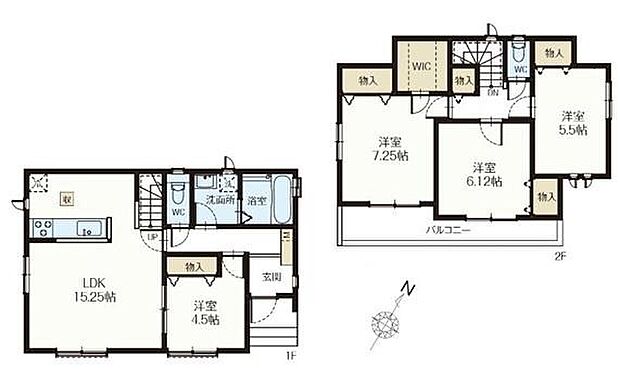 (F号棟)、価格4690万円、4LDK、土地面積135.36m2、建物面積95.74m2