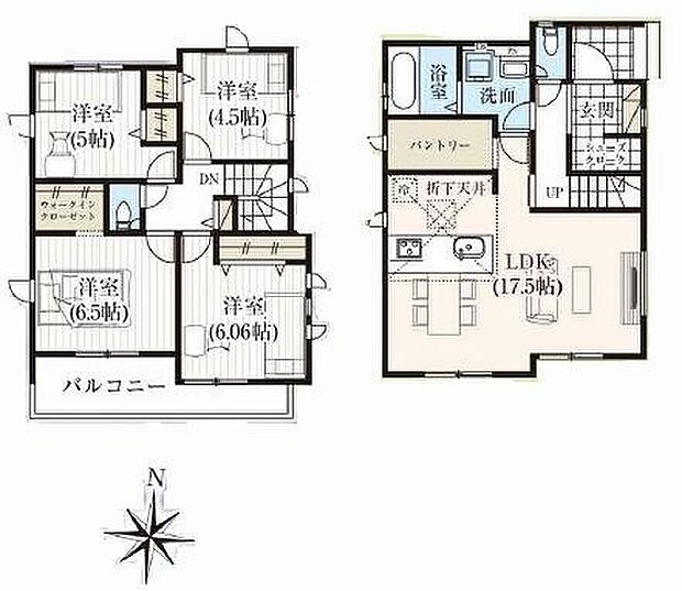 【4LDK】収納力豊富なウォークインクローゼットを設置♪
洋服や小物類など、目的に応じてすっきり美しい収納を実現します。