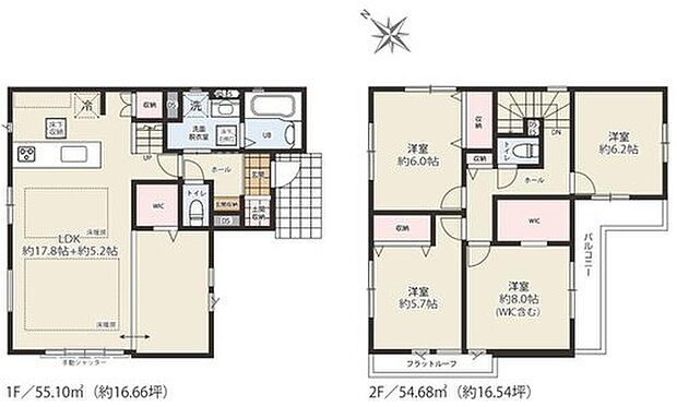 【4LDK】床暖房搭載のLDKは広々23帖☆可動間仕切りでお部屋とリビングを分ける事も可能です♪
土間収納やWICなど、収納が充実しているのでお部屋がスッキリ片付き、ゆったり使用できます。