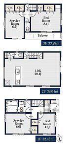 家族のコミュニケーションがさりげなく深まるリビングイン階段。プライバシー＆採光を考慮した2階リビングです☆1階の納戸は窓付きで6.6帖あるので趣味の部屋やお仕事部屋にも使用できます♪ 