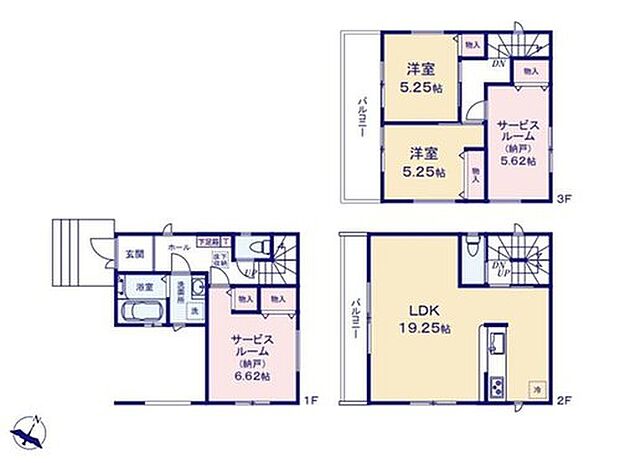 【2LDK+2S】◇プライバシーが守られた2階LDK！家族時間が豊かに広がります♪
◇視線を交わしてコミュニケーションが取りやすい対面式キッチンを採用♪
◇洗濯物が一度にたくさん干せて快適な奥行きのあるバルコニー♪