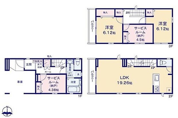 【2LDK+2S】☆2階にリビングを設置☆
光と風を呼び込む全室南向き。
2階リビングは陽当たり・風通し共に良好で、ご家族みんなで過ごす空間をより居心地良くしてくれます。