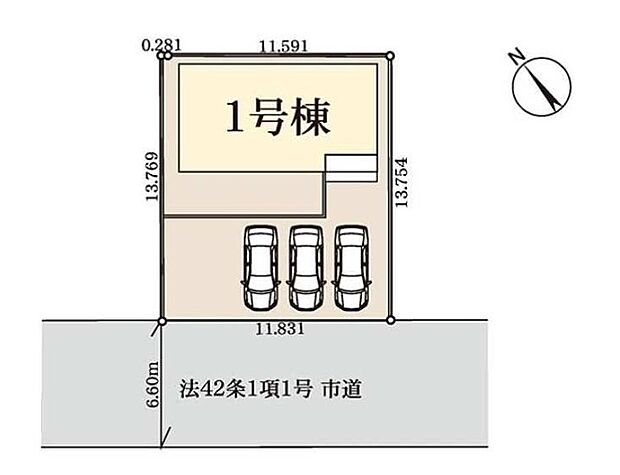 【全体区画図】小学校が徒歩9分の安心環境♪カースペース3台分(車種による)がございますので、家族分の自転車を駐輪したり、来客用の駐車スペースとしてもお使いいただけます。ぜひ一度ご覧下さい!