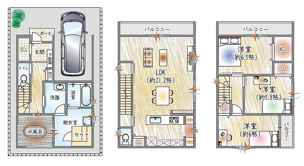 【モデルハスウス確定図】3階建て×3LDKプラス「サウナのある住まい」
2024年4月完成しました！