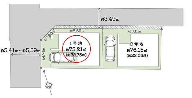 【土地図】＼北西角地含む限定2区画／間口にゆとりがあるので駐車も楽ちん♪
■「安立町」駅へ徒歩4分。複数沿線利用できる好立地◎
