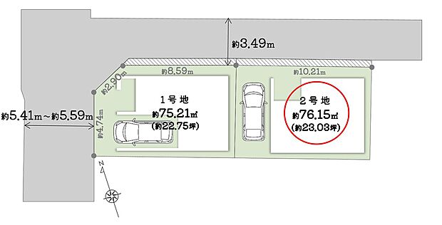 【土地図】＼北西角地含む限定2区画／間口にゆとりがあるので駐車も楽ちん♪
■「安立町」駅へ徒歩4分。複数沿線利用できる好立地◎