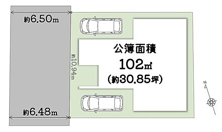 ■2階建て建築可能なゆとりある敷地
■駐車2台可能！
■前面道路 約6.5mで駐車もラクラク◎ 