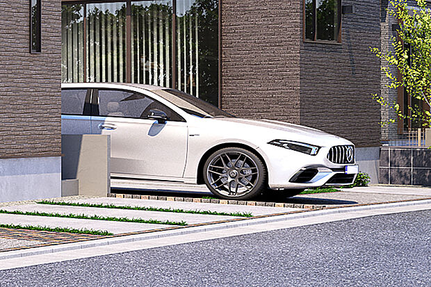 【【カースペース2台分】】セカンドカーの駐車やお客様用に便利な2台分のカースペースを全邸に確保しています。※2台目のカースペースは車種制限があります。