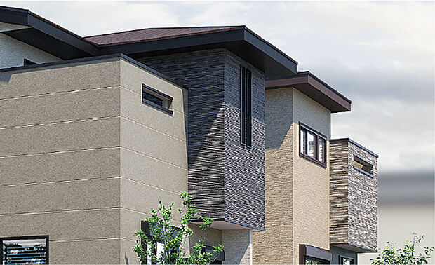 【【ファサードデザイン】】邸宅感を強調しながら陰影が生む、軒を深く出した屋根デザイン