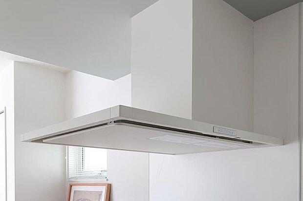 【【サイドフード】】調理中に発生する油や煙、臭いなどを吸い込み、屋外へ排気してキッチンをきれいに保ちます。気軽にお手入れできてスタイリッシュなデザインのレンジフードです。※色・形状は号棟により異なります。