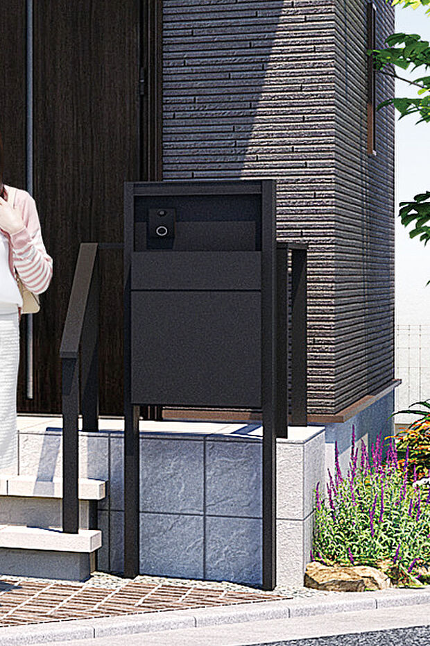 【【宅配ボックス付機能門柱】】不在時にも荷物の受取が可能な宅配ボックスが標準装備。