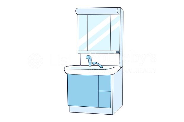 【その他】■パウダールーム■収納力と機能性に優れた三面鏡付き洗面化粧台♪鏡裏は収納になっていて、水周りもスッキリ整理できますね!