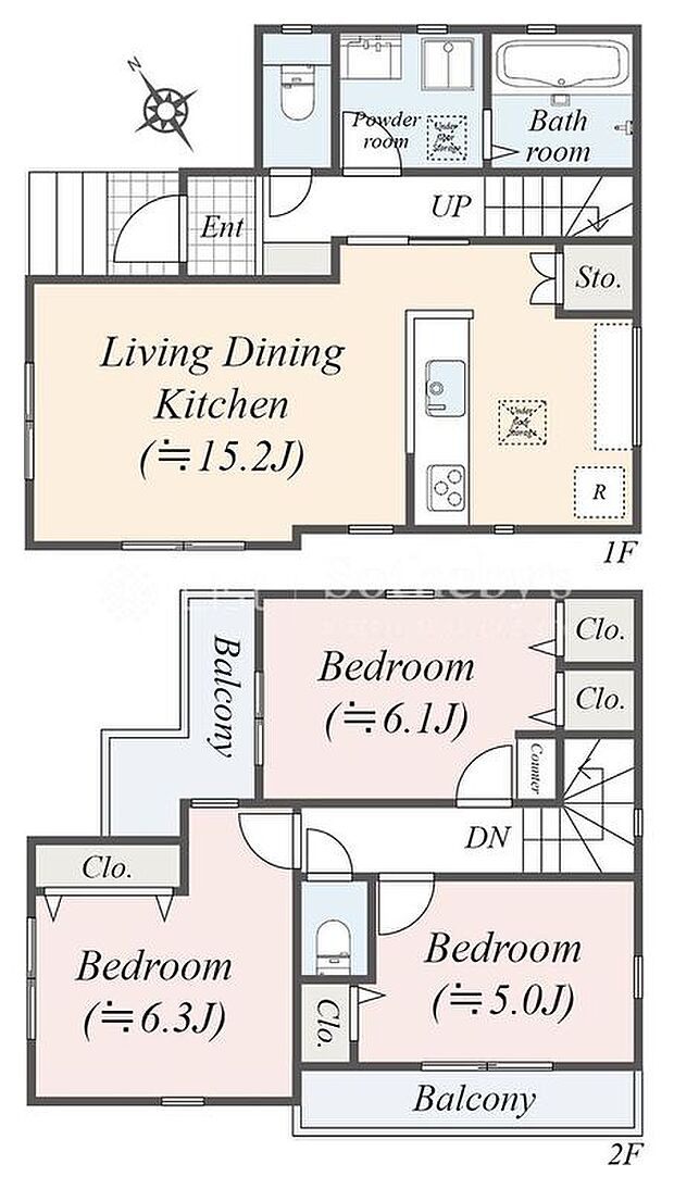 【3LDK】【1号棟】図面と異なる場合は現況を優先。
