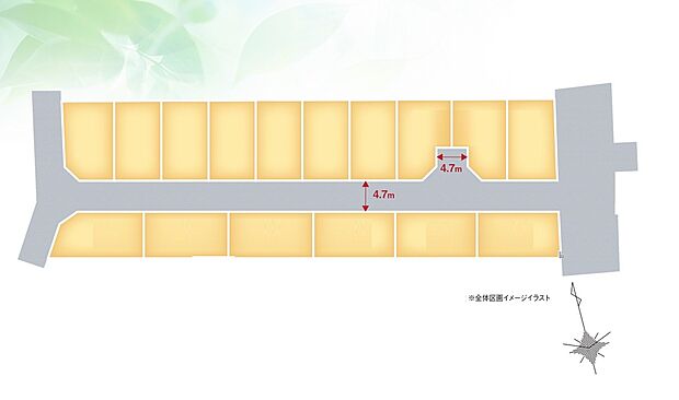 八尾市山本町北・全16区画・自由設計・庭付き２階建ての街。開発道路を中心に区割りされた統一感がある街並みが魅力的です。スーパー隣接、小学校、中学校が徒歩圏、大型商業施設も利用可能です！