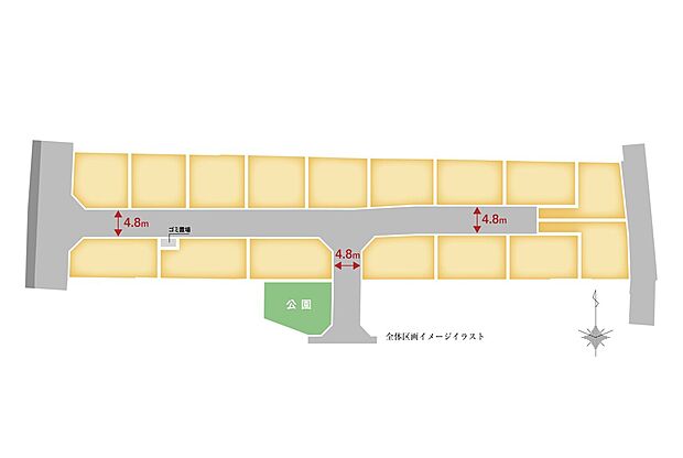 茨木市＜全16区画＞自由設計×二階建てタウン誕生！※全体区画図イメージイラスト