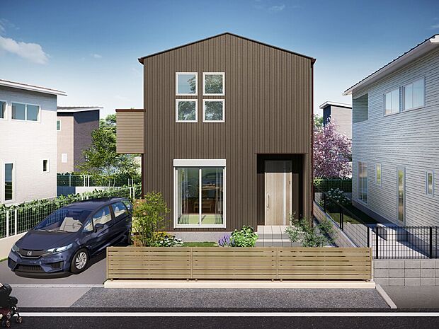【 建物プラン例】シックなブラウンデザインと機能的な窓配置！ご家族のこだわりを叶える参考プランです。