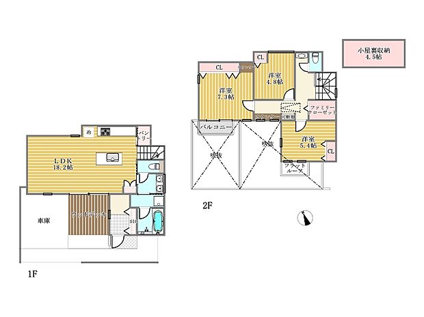 【B区画参考プラン間取り図】3LDK 95.22m2 3780万円