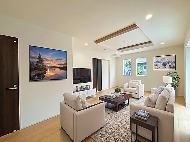 【LDK:19.25帖】
LDK19.25帖の4LDK!
水回りが集約されている家事効率の考えられたプランとなっております!
本画像はCGで作成しており、実際に現地に家具は配置しておりません。