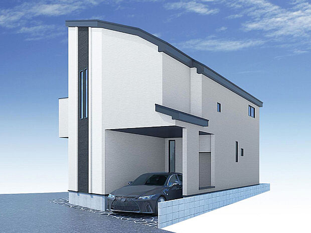 【建物イメージパース：外観】
スーパーやコンビニなど商業施設が徒歩3分圏内にあり、日々のお買い物や休日のまとめ買いなども行き来しやすい距離で便利な住環境。