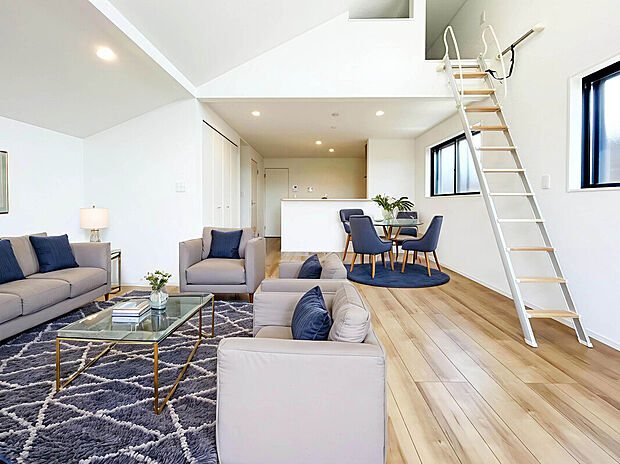 【LDK 21.5帖：3号棟】
家族でのびのび暮らせるLDK21帖以上、2SLDK～3SLDKの間取りプラン。一部壁を外せるように構造計算・設計がされており、ライフステージに合わせた間取変更が可能。
