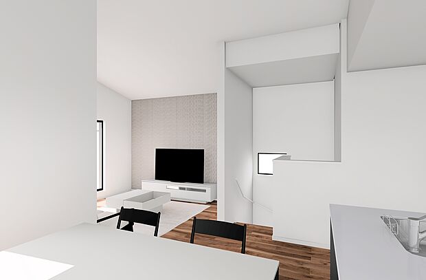 【【建物イメージパース:2号棟】】南に面した幅のあるバルコニーでは洗濯物を干すだけでなく、ガーデニングや読書、日光浴など趣味の場としても利用出来そうです。