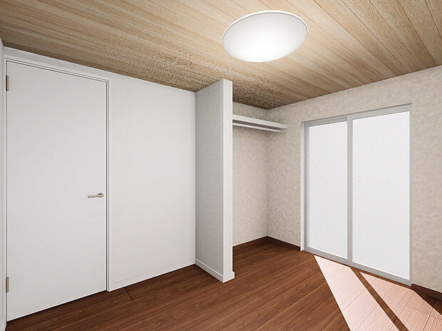 【【建物イメージパース:Room】】全室2面採光で閉塞感なく、日中は暖かな陽射しが差し込む居心地の良い空間となります。